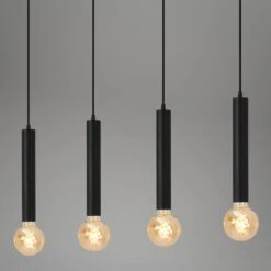 Retro Pendelleuchte, 85 Cm, Exkl. 4x E27, Max. 60 W, Schwarz-matt -Briloner Store retro pendelleuchte schwarz matt 6fc36cc30eb4ad19cd48c75c668db2d4