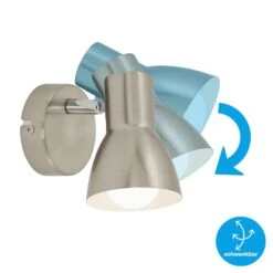 Briloner Cup Wandleuchte, Schwenkbar, 1-flammig, E14 Fassung -Briloner Store retro style spot matt nickel weiss 1xe14 funktion 06ada312d74d0d118f7b4bfd0c6fd4e9