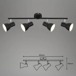 Briloner Cup Deckenstrahler, Schwenkbar, 4-flammig, E14 Fassung -Briloner Store retro style spotleuchte schwarz weiss exkl 4xe14 masszeichnung ac289ee9da01866cddedf3779c8ed086