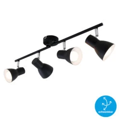 Briloner Cup Deckenstrahler, Schwenkbar, 4-flammig, E14 Fassung -Briloner Store retro style spotleuchte schwarz weiss exkl 4xe14 titelbild 4a69d0f6f03383f85d3f528427adb32a