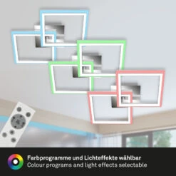 RGB CCT LED Deckenleuchte, 60,5 Cm, 22 W, 1100 Lm, Alu-chrom -Briloner Store rgb cct led deckenleuchte alu chrom 1a2d9e0cb6b39a961a4d53e29b515099