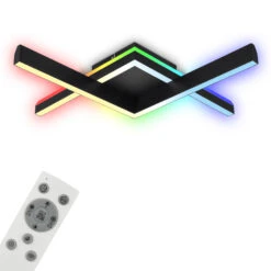 RGB CCT LED Deckenleuchte, 64,5cm, LED-Platine, 20 W, 1800 Lm, Schwarz