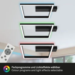 RGB CCT LED Deckenleuchte, 57cm, LED-Platine, 20 W, 1800 Lm, Schwarz 14 RGB CCT LED Deckenleuchte, 57cm, LED-Platine, 20 W, 1800 Lm, Schwarz -Briloner Store rgb cct led deckenleuchte schwarz 80a1042391c39106ad429b03f3448f51