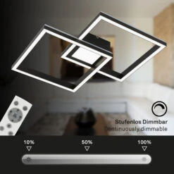 RGB CCT LED Deckenleuchte, 59,7 Cm, LED-Platine, 44 W, 4400 Lm, Schwarz -Briloner Store rgb cct led deckenleuchte schwarz 890c78671eeaf4cea2965d5a2ed7d223