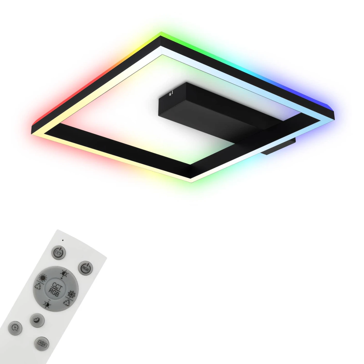 RGB CCT LED Deckenleuchte, 57cm, LED-Platine, 20 W, 1800 Lm, Schwarz 1 RGB CCT LED Deckenleuchte, 57cm, LED-Platine, 20 W, 1800 Lm, Schwarz