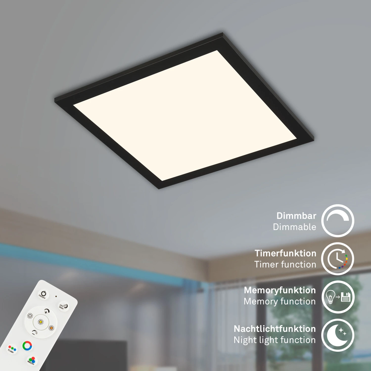 CCT LED Panel, 29,6 Cm, 18 W, 1800 Lm, Schwarz 3 CCT LED Panel, 29,6 Cm, 18 W, 1800 Lm, Schwarz – Bild 3