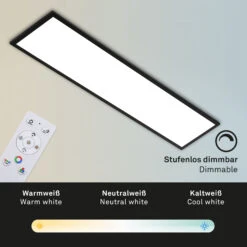 CCT LED Panel, 119,6 Cm, 40 W, 2500 Lm, Schwarz -Briloner Store rgb cct led panel schwarz 1xled platine rgb led funktion3 1aa7019fc0e1f220e38196a40261b3e0