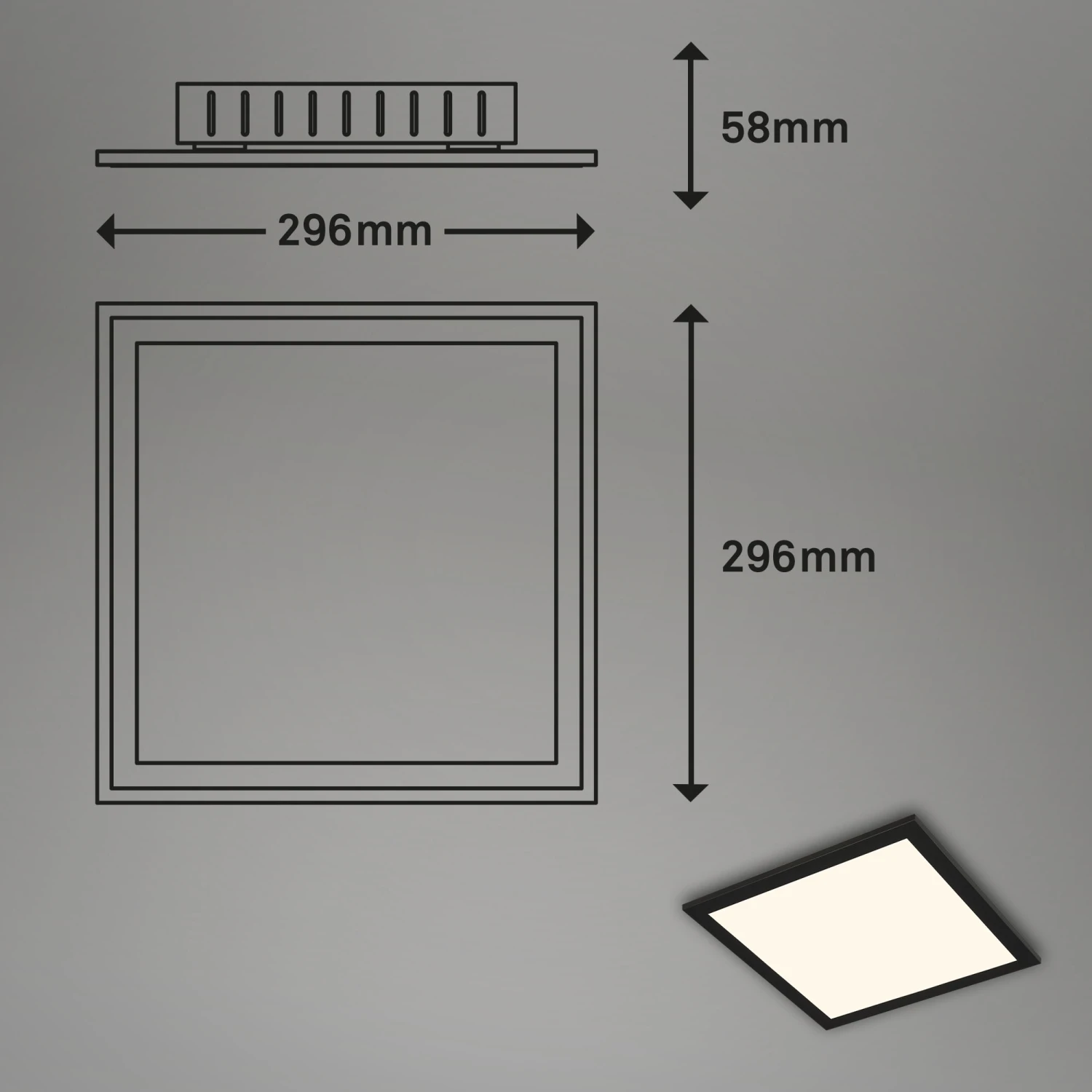 CCT LED Panel, 29,6 Cm, 18 W, 1800 Lm, Schwarz 10 CCT LED Panel, 29,6 Cm, 18 W, 1800 Lm, Schwarz – Bild 10