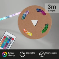 RGB LED Band 300 Cm 0,11W Weiß -Briloner Store rgb led band 3m 37866fbc8bd583393dbf8d49fc0eb1b1