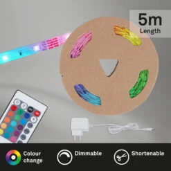 RGB LED Band 500 Cm 0,16W Weiß -Briloner Store rgb led flexband weiss ea29319269edad331c4d7d6433a3107d