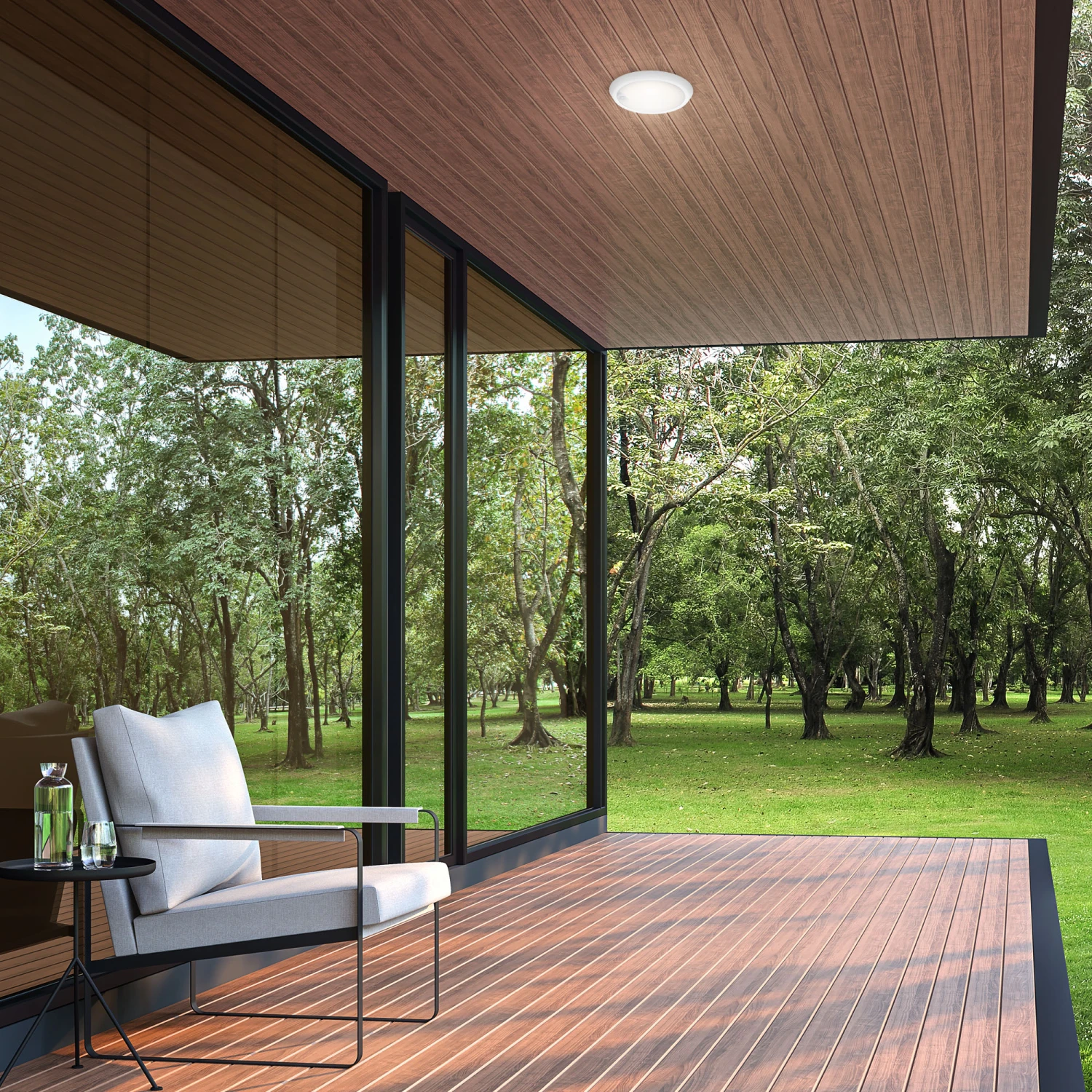 SENSOR LED Außenleuchte, Ø 17 Cm, 12 W, Weiß 2 SENSOR LED Außenleuchte, Ø 17 Cm, 12 W, Weiß – Bild 2