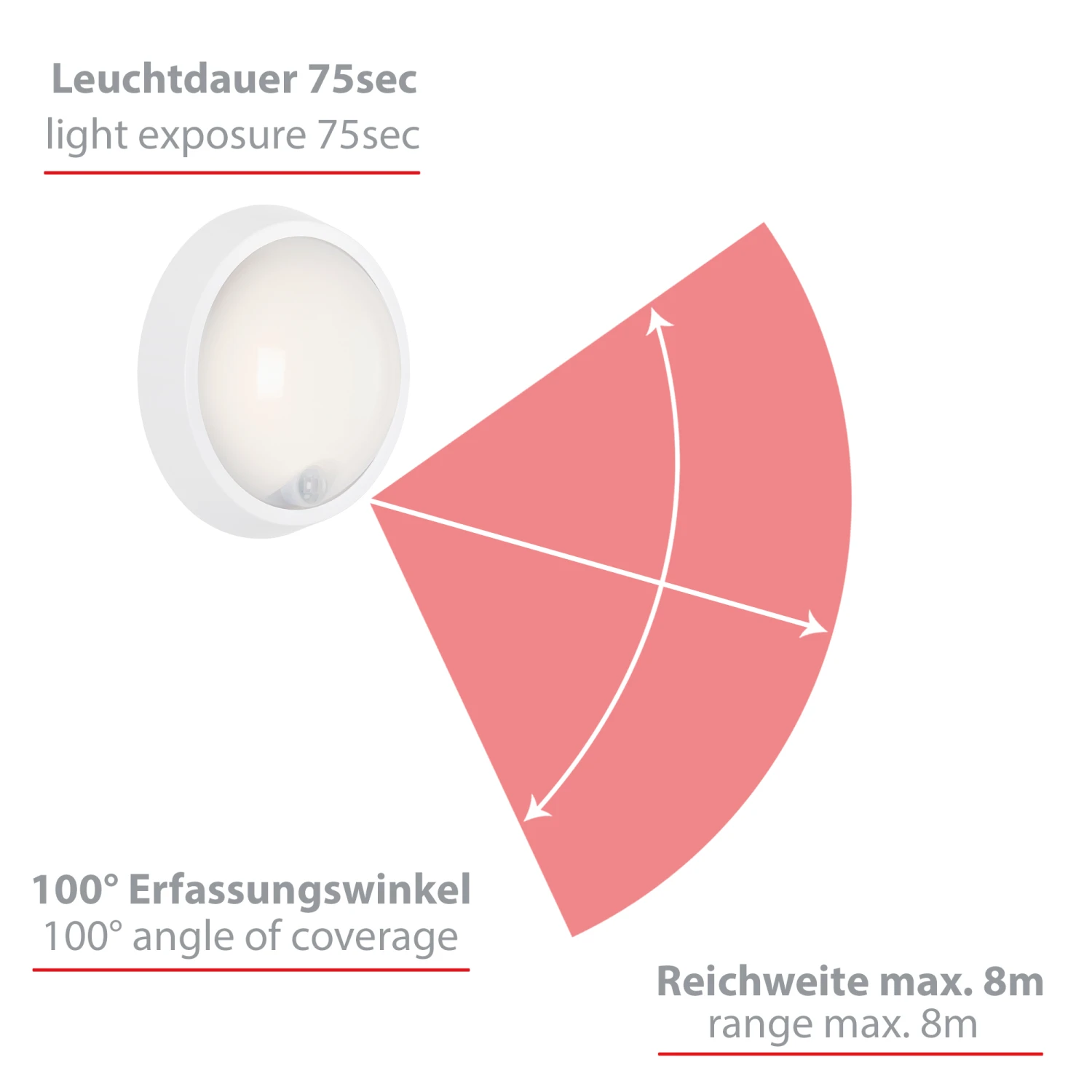 SENSOR LED Außenleuchte, Ø 17 Cm, 12 W, Weiß 6 SENSOR LED Außenleuchte, Ø 17 Cm, 12 W, Weiß – Bild 6