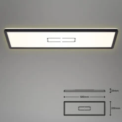 Slim LED Panel, 58 Cm, 2700 LUMEN, 22 WATT, Schwarz -Briloner Store slim led panel schwarz 47688ced3e31711bcdb61d52defa2109