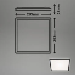 Briloner Slim LED Deckenleuchte, Backlight, Flach, Eckig, 29,3x29,3cm, Schwarz -Briloner Store slim led panel schwarz masse 62346c624afe5abeb05c7a4d12b0bbde