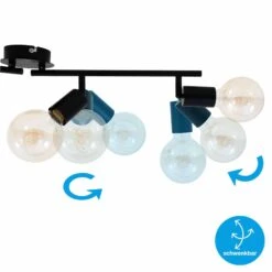 Briloner Pearl Deckenstrahler, Schwenkbar, Retro, 4-flammig, Schwarz -Briloner Store spot deckenleuchte schwarz 7f5859f7f0d611a1c2ced73252fbec31