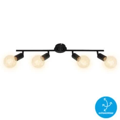 Briloner Pearl Deckenstrahler, Schwenkbar, Retro, 4-flammig, Schwarz -Briloner Store spot deckenleuchte schwarz e03be0959046a22199874d698784493d