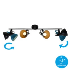 Briloner Soft Deckenstrahler, Schwenkbar, 4-flammig, Schwarz-Gold -Briloner Store spot deckenleuchte schwarz gold d5e7c89dcc065aa926bdad87096f9b89