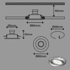 3er-Set Spot Einbauleuchte, Ø 8,6 Cm, 3 W, Chrom -Briloner Store spot einbauleuchte chrom masszeichnung c866a1b81942ea6a275a7d4940ce8a2c