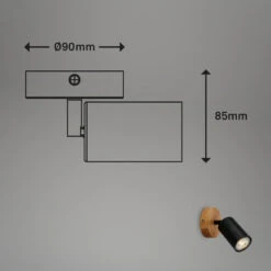 Spotleuchte Ø 9 Cm 1xGU10 Max. 9W Schwarz 7 Spotleuchte Ø 9 Cm 1xGU10 Max. 9W Schwarz -Briloner Store spot schwarz mit holz exkl gu10 masszeichnung d2761631975e15e0f6b78d3ff5226b14