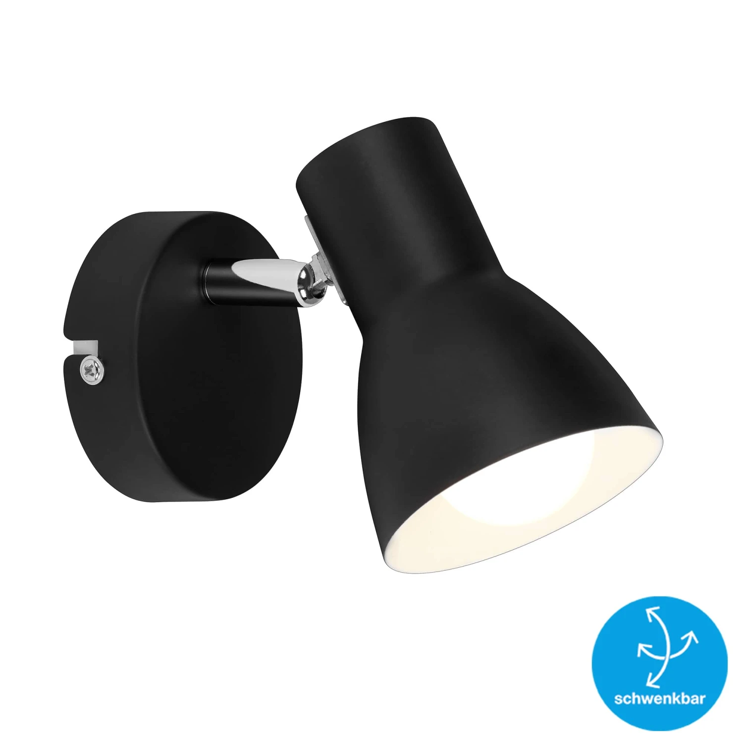 Briloner Cup Wandleuchte, Schwenkbar, 1-flammig, E14 Fassung, Schwarz 4 Briloner Cup Wandleuchte, Schwenkbar, 1-flammig, E14 Fassung, Schwarz – Bild 4