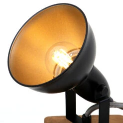 Briloner Barnim Wandleuchte, Schwenkbar, Holzbasis, Schwarz-Gold -Briloner Store spot wand und deckenleuchte schwarz 6886116829b5ea4259d7bee0a113fdb3