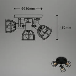 Briloner Korbo Black Deckenstrahler, Korboptik, Schwenkbar, 3-flammig -Briloner Store spotleuchte 3 flammig ae56e9506c90a69f5a099a4b3b4fff55