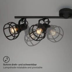 Briloner Korbo Black Deckenstrahler, Korboptik, Schwenkbar, 4-flammig -Briloner Store spotleuchte 4 flammig schwarz schwenkbarkeit 867d6ae8d86f56c873df16b539a882b1