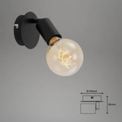 Briloner Pearl Wandleuchte, Schwenkbar, Retro, 1-flammig, Schwarz -Briloner Store spotleuchte schwarz e27 exkl masszeichnung 383229e077e381863151e876a0dd12b3