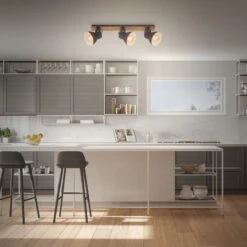 Briloner Tempa Deckenstrahler, Schwenkbar, Holz, 3-flammig, Schwarz -Briloner Store spotleuchte schwarz mit holz 3xe27 funktion 81dcdf4ca77477d64e9285bf381f552a