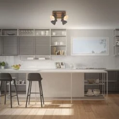 Briloner Tempa Deckenstrahler, Schwenkbar, Holz, 4-flammig, Schwarz -Briloner Store spotleuchte schwarz mit holz 4xe27 funktion 9deacbf13dac683d6ecabdab795825a1