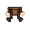 Briloner Tempa Deckenstrahler, Schwenkbar, Holz, 4-flammig, Schwarz