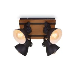 Briloner Tempa Deckenstrahler, Schwenkbar, Holz, 4-flammig, Schwarz
