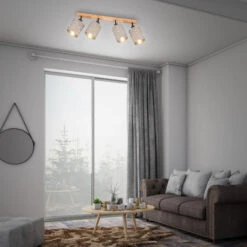 Briloner Stofa Deckenstrahler, Schwenkbar, Stoffbezug, Sternenoptik -Briloner Store spotleuchte taupe holz 4xe27 funktion 26ed165d6134a42863c5b6da93557566