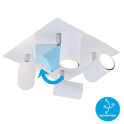 Briloner Run Deckenstrahler, Schwenkbar, 4-flammig, GU10 Fassung, Weiß -Briloner Store spotleuchte weiss 4xgu10 funktion d7d9ee9b401c44dd519441822ea6bafe