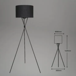 Stoff Stehleuchte 1x Exkl E27 60W Schwarz -Briloner Store stehleuchte schwarz e27 ohne leuchtmittel masszeichnung 7dbbfd702fe487b32ebd7868b66efaf9