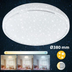 STERNENHIMMEL LED Deckenleuchte, Ø 38 Cm, 23 W, Weiß -Briloner Store sternenhimmel led deckenleuchte weiss 720800cb209824336259250a8c5d1db7