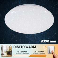 STERNENHIMMEL LED Deckenleuchte, Ø 39 Cm, 18 W, Weiß -Briloner Store sternenhimmel led deckenleuchte weiss f529efc3a7ff504445ac7c22d7d2c228