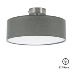 Stoff Deckenleuchte, Ø 38 Cm, Max. 40 W, Grau -Briloner Store stoff deckenleuchte grau e27 max exkl freisteller2 baa4522e530757eb745ea34c5cfc451b