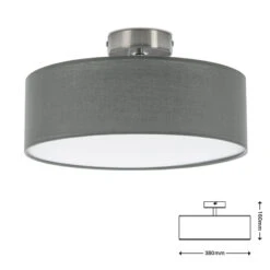 Stoff Deckenleuchte, Ø 38 Cm, Max. 40 W, Grau -Briloner Store stoff deckenleuchte grau e27 max exkl masszeichnung 7d8094787af95c58fb11ce90368c0996