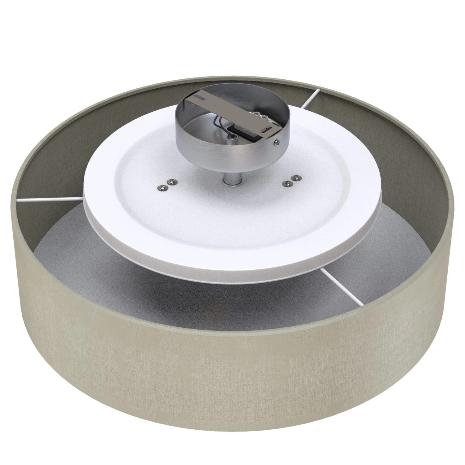 Stoff Deckenleuchte, Ø 38 Cm, Max. 40 W, Taupe 4 Stoff Deckenleuchte, Ø 38 Cm, Max. 40 W, Taupe – Bild 4