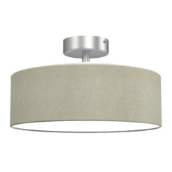 Stoff Deckenleuchte, Ø 30 Cm, Max. 40 W, Taupe