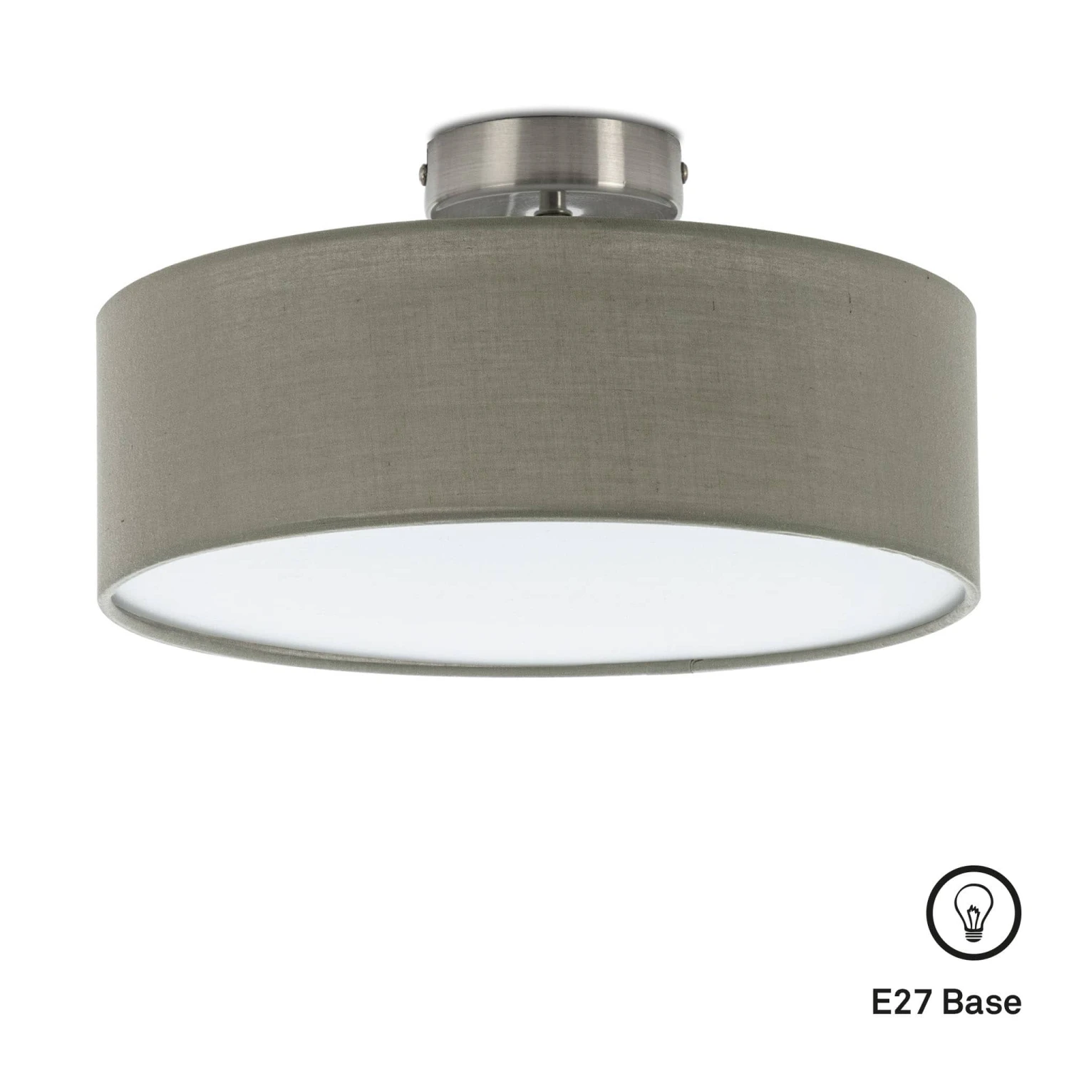 Stoff Deckenleuchte, Ø 38 Cm, Max. 40 W, Taupe 5 Stoff Deckenleuchte, Ø 38 Cm, Max. 40 W, Taupe – Bild 5