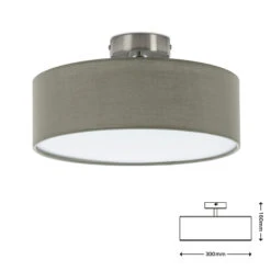 Stoff Deckenleuchte, Ø 30 Cm, Max. 40 W, Taupe -Briloner Store stoff deckenleuchte taupe e27 max exkl masszeichnung c41091c6397b46e875cf472c5a20b7ee