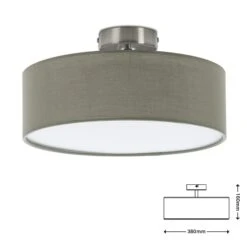 Stoff Deckenleuchte, Ø 38 Cm, Max. 40 W, Taupe 11 Stoff Deckenleuchte, Ø 38 Cm, Max. 40 W, Taupe -Briloner Store stoff deckenleuchte taupe e27 max exkl masszeichnung de83539f2ca87dc732882e764b62a599