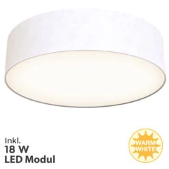 LED Deckenleuchte, Ø 45 Cm, 18 W, Weiß -Briloner Store stoff led deckenleuchte weiss led modul 1 titelbild 229e29baf306fcbb3754b1219e7071a3