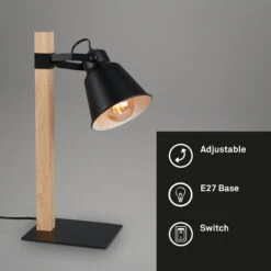Tischleuchte, 20 Cm, Max. 25 W, Schwarz-Holz -Briloner Store tischleuchte holz schwarz e27 2 exkl titelbild e530a619c7c975c300c03559fb9068f0