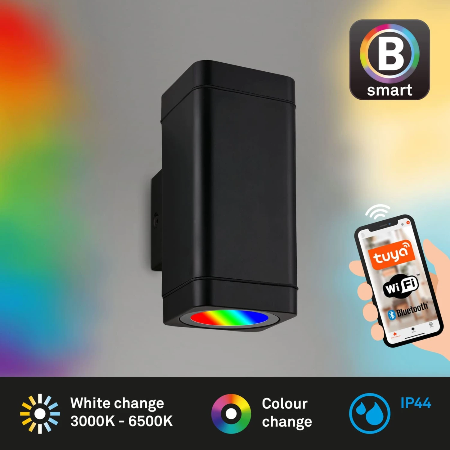 LED Außenwandleuchte. 15,5 Cm, 2x LED-Module, 8,5 W, 350 Lm, Schwarz 2 LED Außenwandleuchte. 15,5 Cm, 2x LED-Module, 8,5 W, 350 Lm, Schwarz – Bild 2