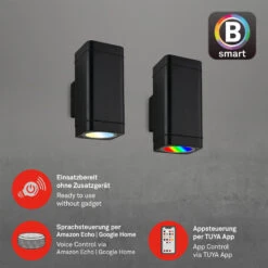 LED Außenwandleuchte. 15,5 Cm, 2x LED-Module, 8,5 W, 350 Lm, Schwarz 12 LED Außenwandleuchte. 15,5 Cm, 2x LED-Module, 8,5 W, 350 Lm, Schwarz -Briloner Store tuyasmartewandleuchte up down schwarz led funktion 4112c29d207b423dc0a0ec69edb8e0b5