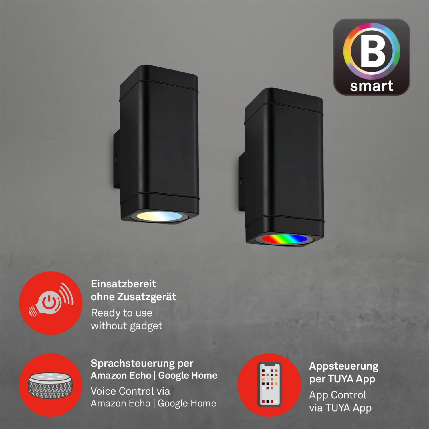 LED Außenwandleuchte. 15,5 Cm, 2x LED-Module, 8,5 W, 350 Lm, Schwarz 4 LED Außenwandleuchte. 15,5 Cm, 2x LED-Module, 8,5 W, 350 Lm, Schwarz – Bild 4