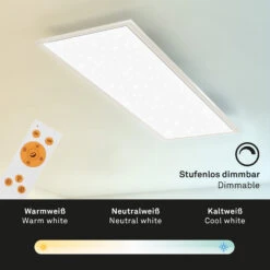 STERNENHIMMEL LED Panel, 100 Cm, 2200 LUMEN, 24 WATT, Weiß -Briloner Store ultraflache s cct sternenhimmel led panel weiss 1xled funktion f18dfd768f1651eb105bba09806075e7